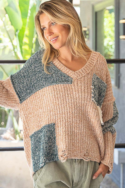 Camille V-Neck Detailed Sweater